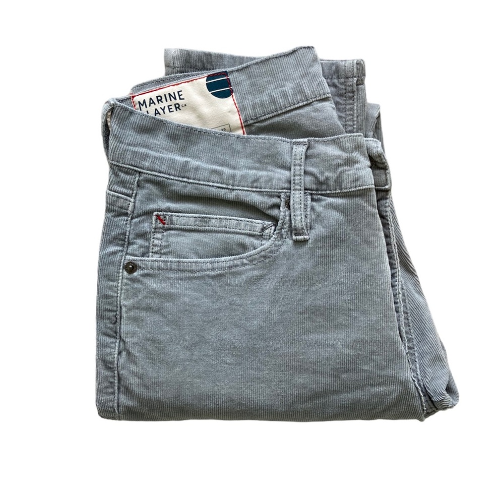 Marine Layer Cambridge Cord Corduroy Grey Pants Size 26x28.5